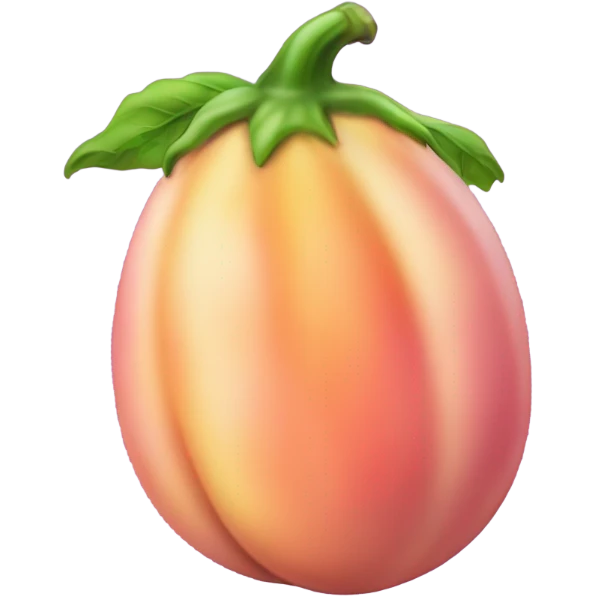 Peach coloured eggplant with pink where the green should be emoji