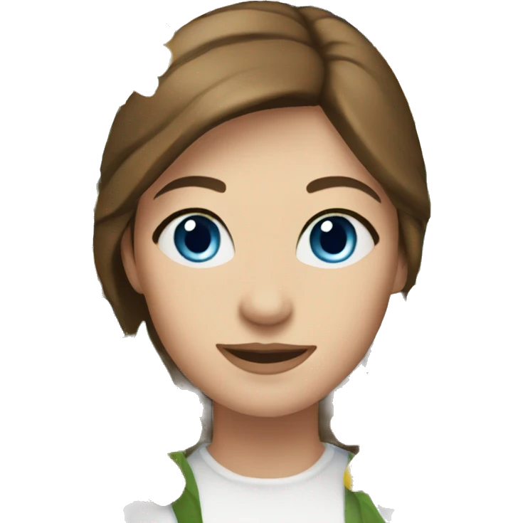woman florist with blue eyes brown hair emoji