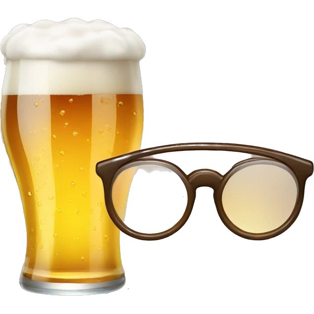 Beer with glasses emoji