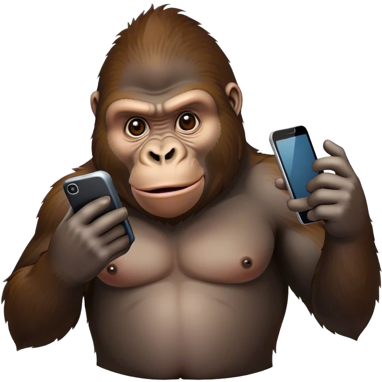 Gorilla holding a phone emoji