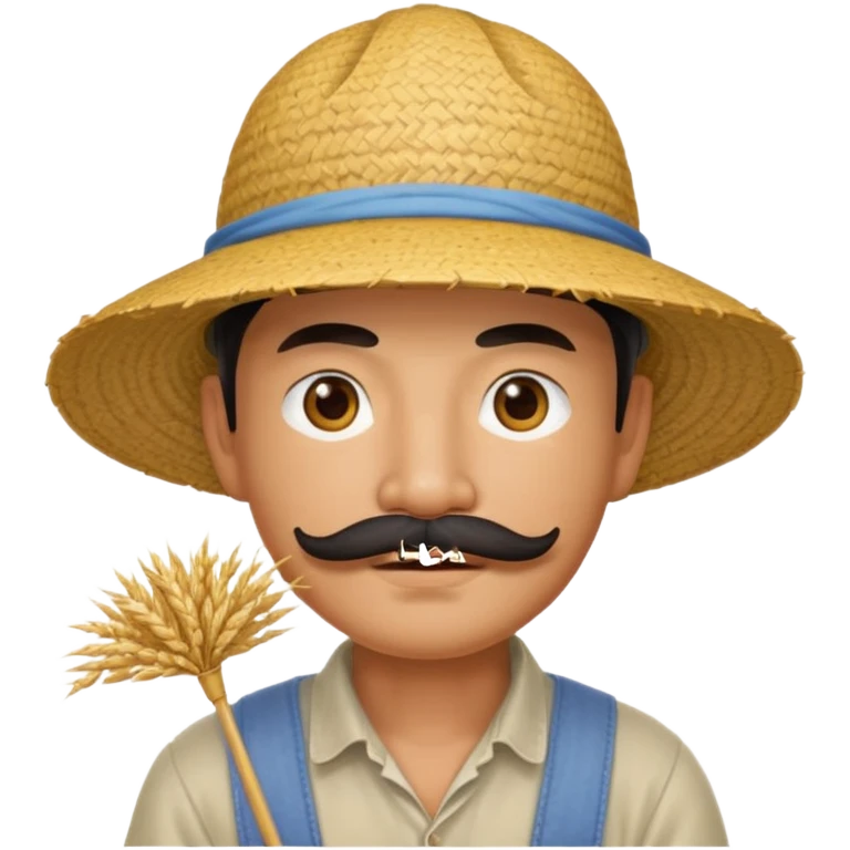 rice farmer with a chinese mustache emoji
