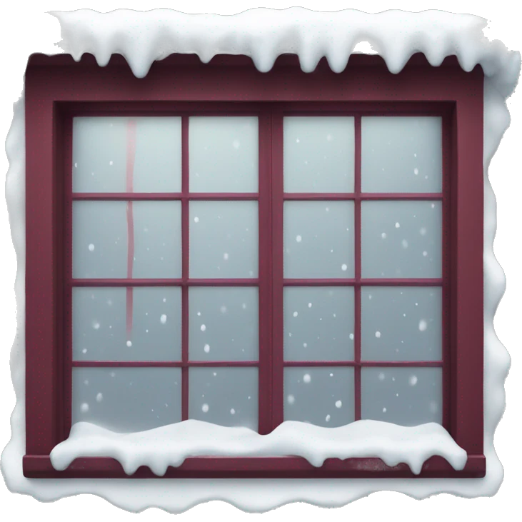 snowy burgundy window  emoji