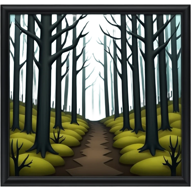 a dark, scary forest outside the fence emoji