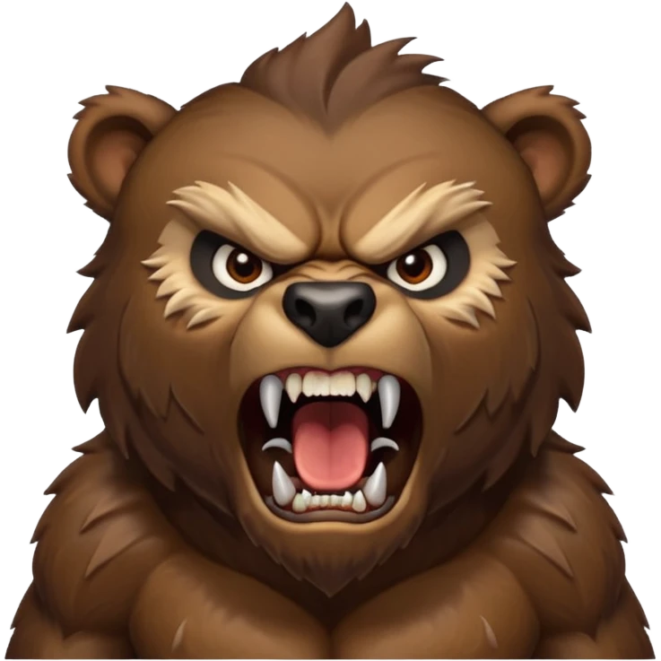 angry werebear with roaring with claws ou emoji