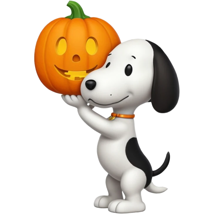 Make me a snoopy with pumpkin emoji emoji