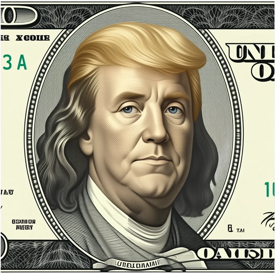 trump on a dollar bill emoji