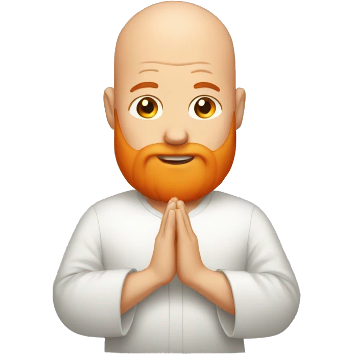 bald man with orange beard and praying  emoji