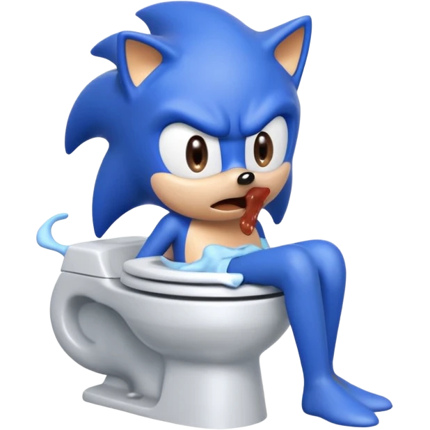 Sonic pooping on toilet emoji