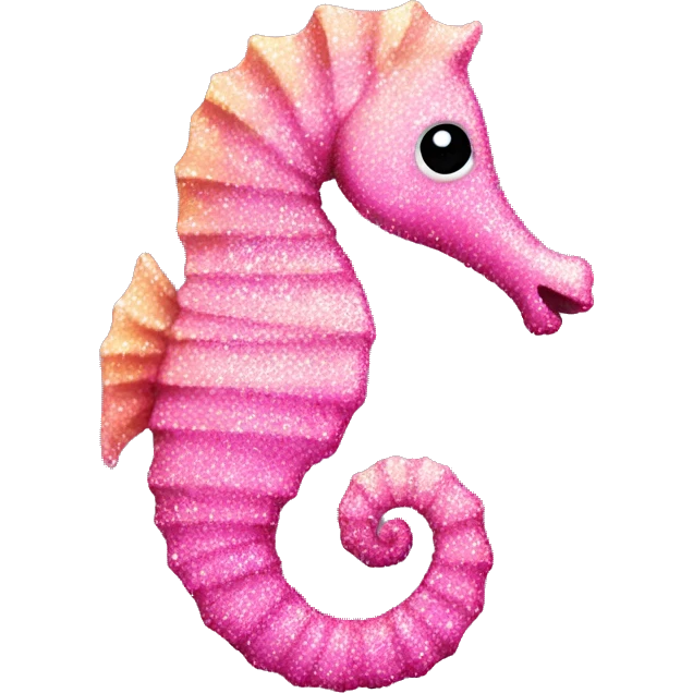 glittery pink seahorse emoji