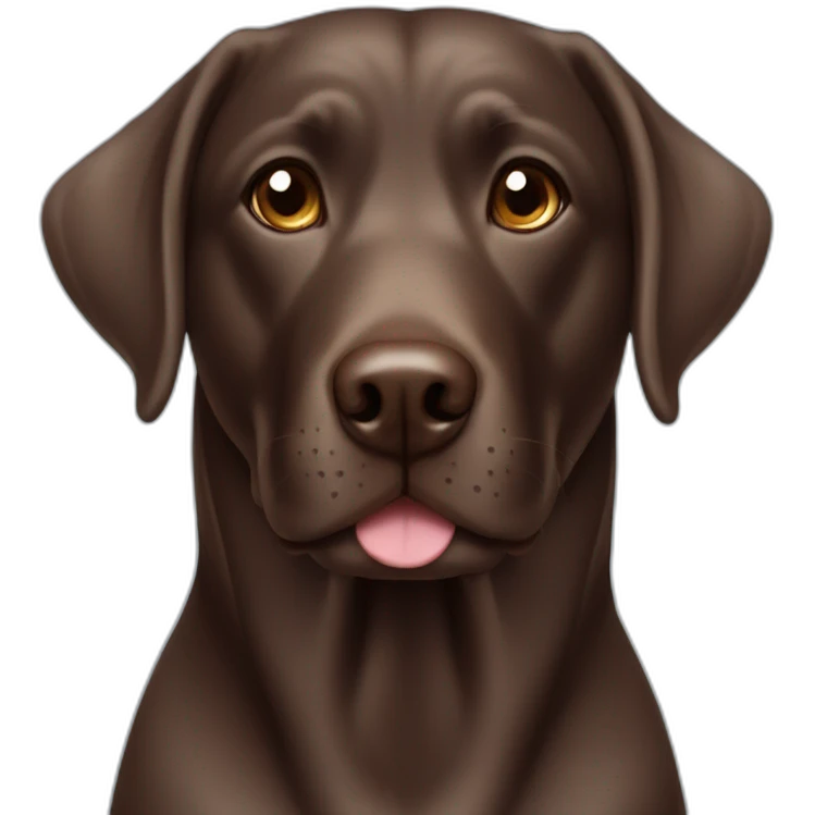 chocolate labrador with blue neck emoji