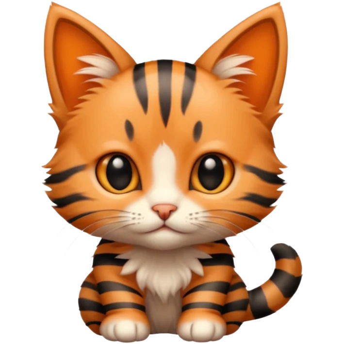 a sitting kitten with stripes emoji