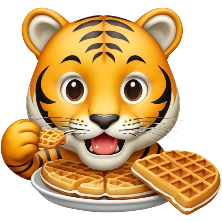 tiger eating waffle emoji
