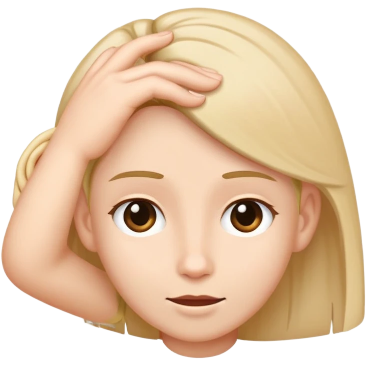 Someone tucking their hair behind their ear emoji