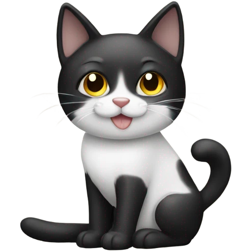 black and white cat emoji
