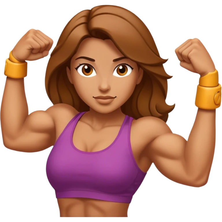 average women show biceps emoji