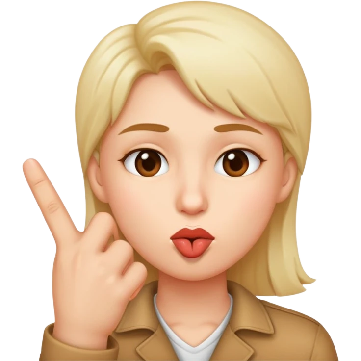 Kissy face with middle finger emoji