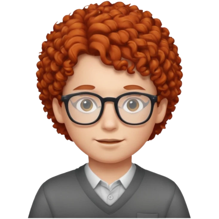 red curly haired kid with glasses emoji