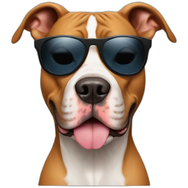Pitbull in sunglasses emoji