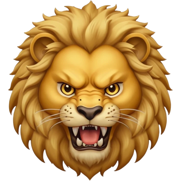 angry lion with fangs, front face  emoji