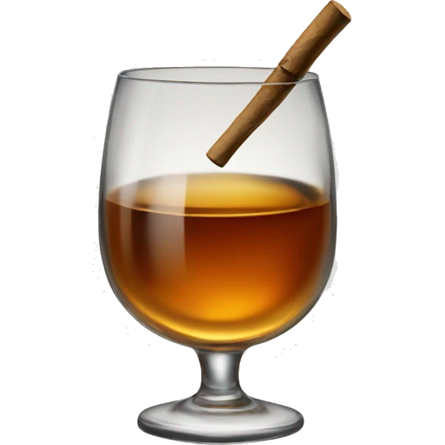 Whisky glass with a joint emoji