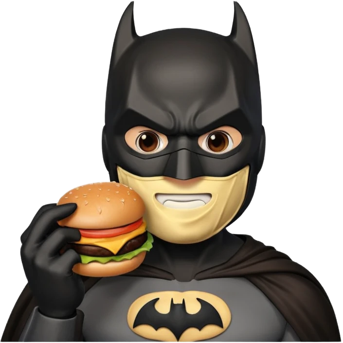 batman eating a burger emoji