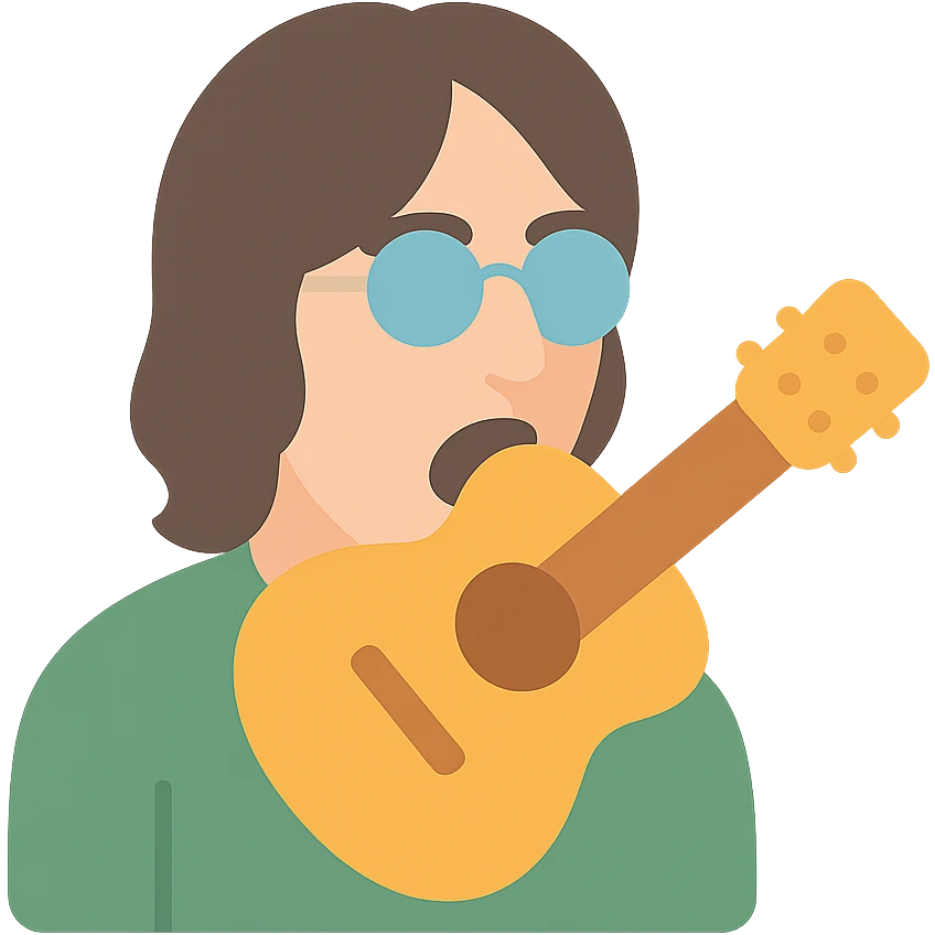 John Lennon eating a guitar emoji