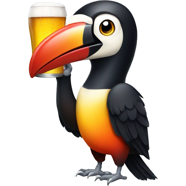 toucan holding a beer emoji