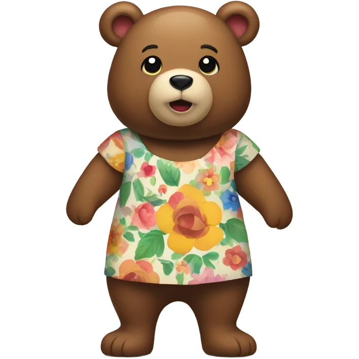 bear wearing a dress emoji