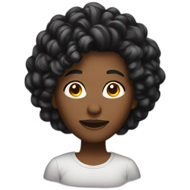 black with twist hair emoji