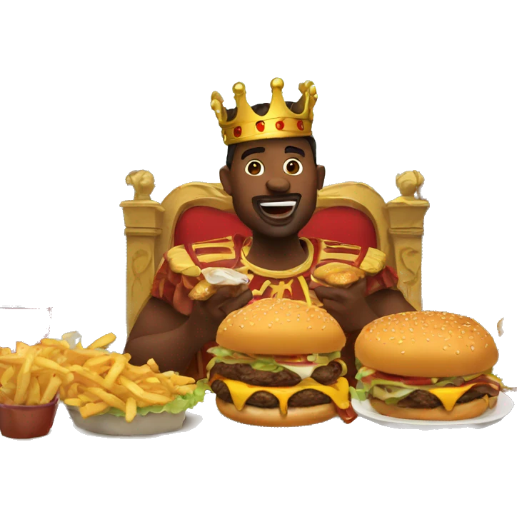 a king eating burguers emoji
