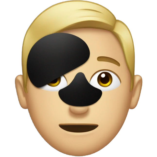 black eye patch covering one eye like Nick Fury from Marvel emoji