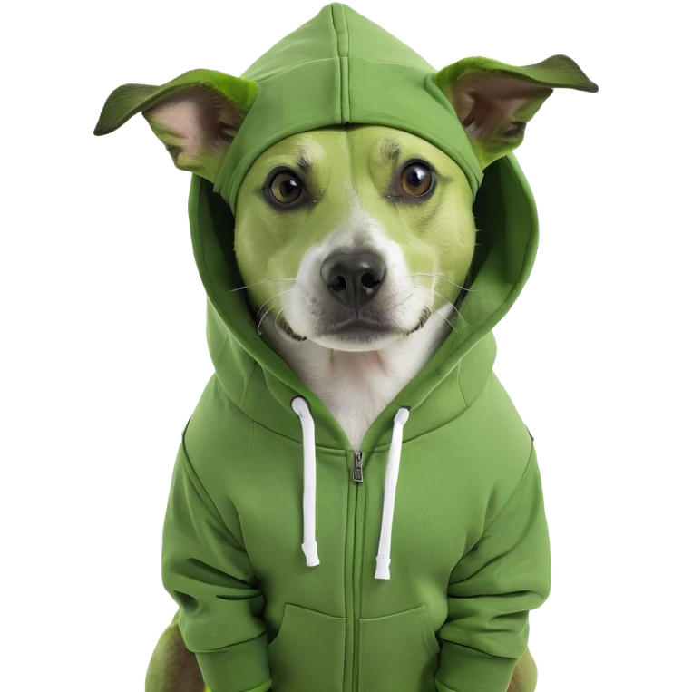 Dog wearing a hoodie emoji