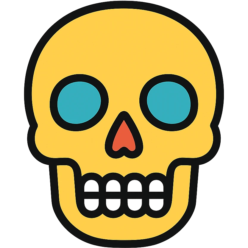 colored skeleton head icon emoji