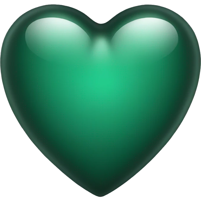 Dark green glass heart  emoji