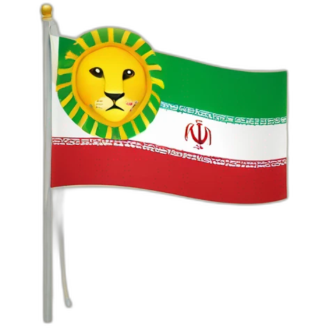Lion and sun flag iran emoji
