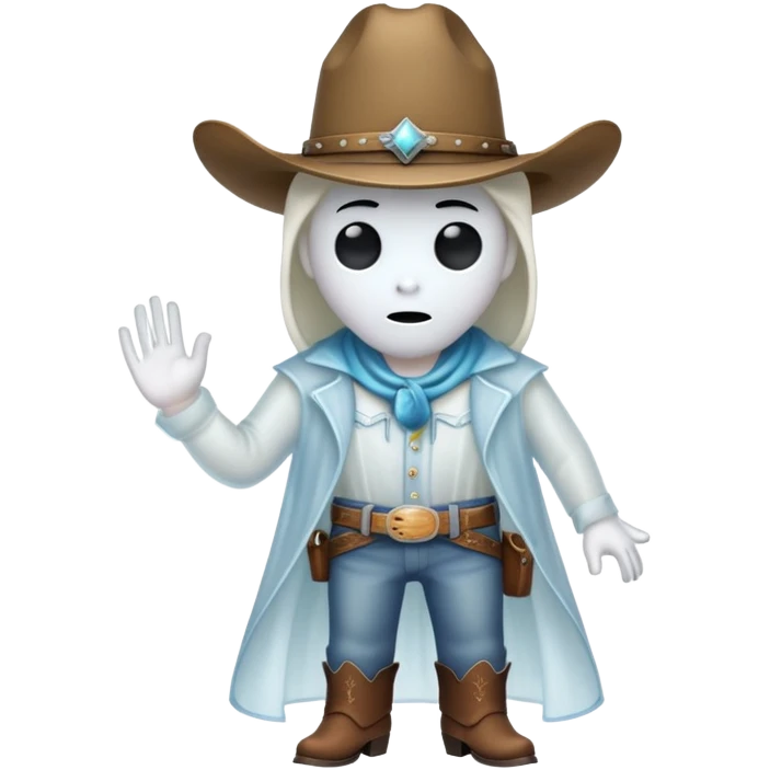 Ghost wearing cowboy hat and clothing emoji
