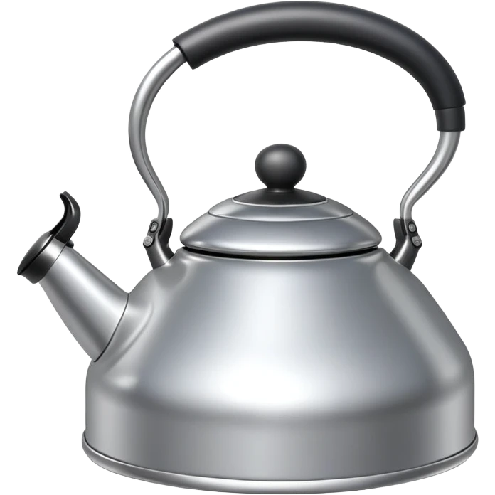Silver colored heart shaped kettle emoji