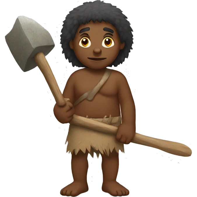 Aborigine with stone axe emoji