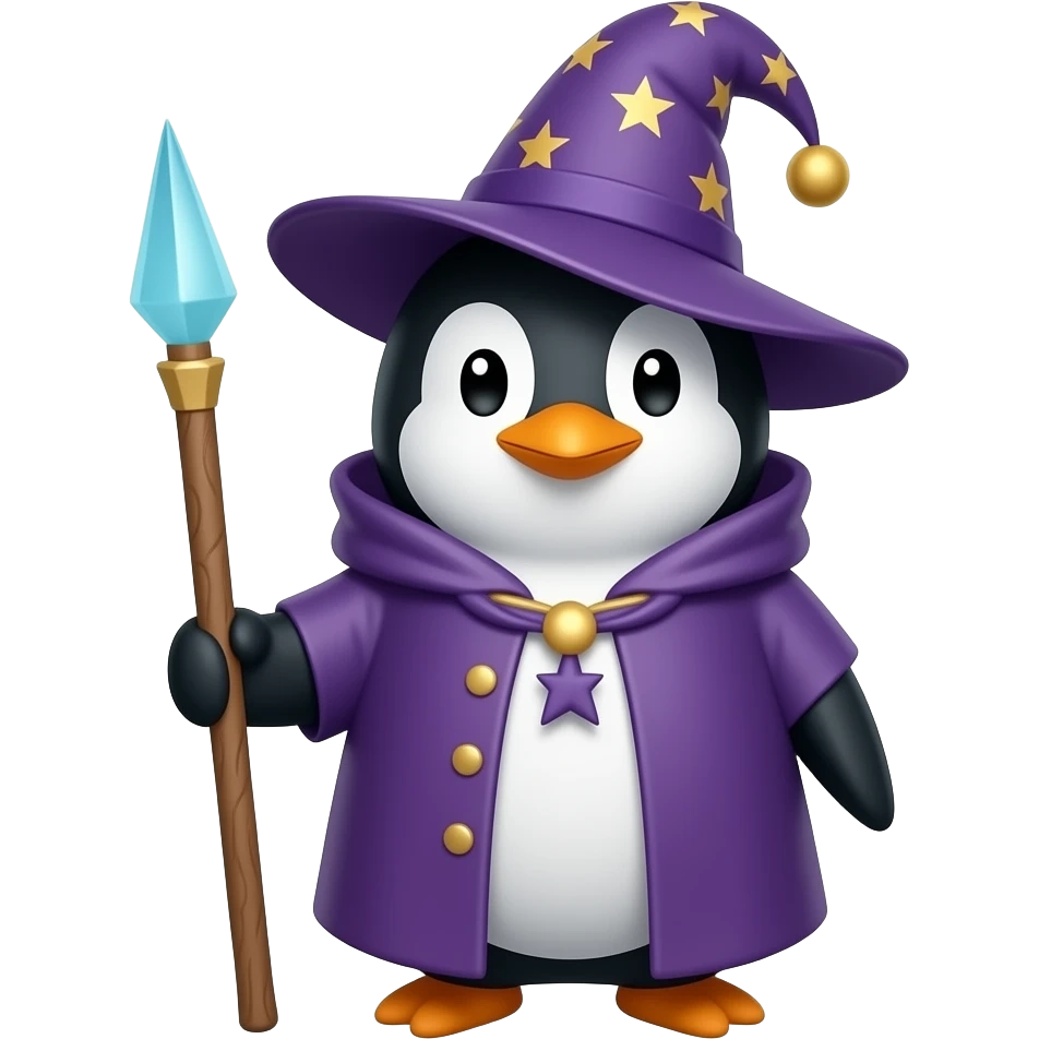 Penguin Wizard emoji