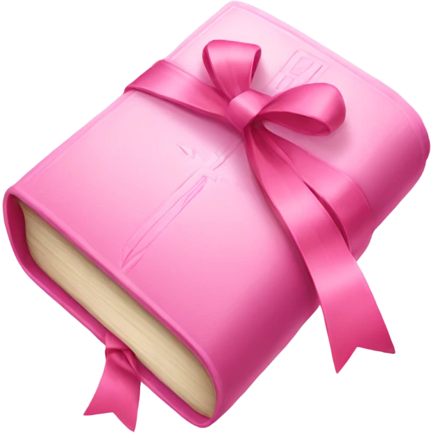 Cute pink Bible with bow emoji