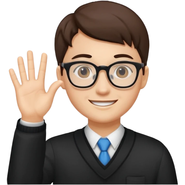 student raising hand to ask a question emoji
