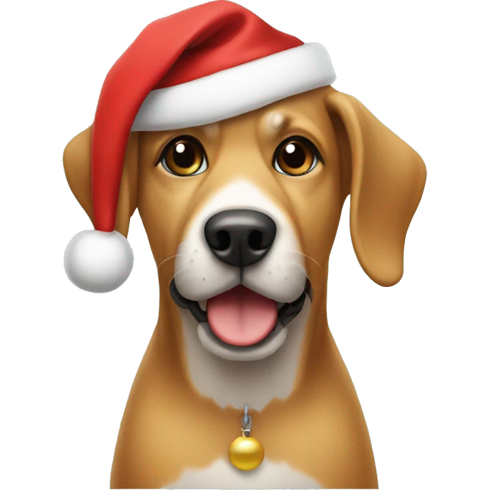 Dog in a Santa hat emoji