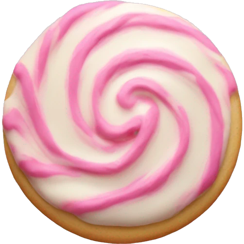 single pink sugar cookie swirled icing emoji