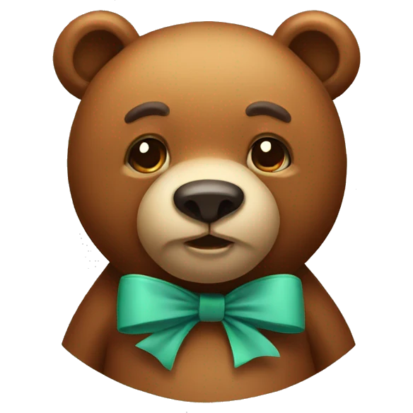 Bear with bow emoji