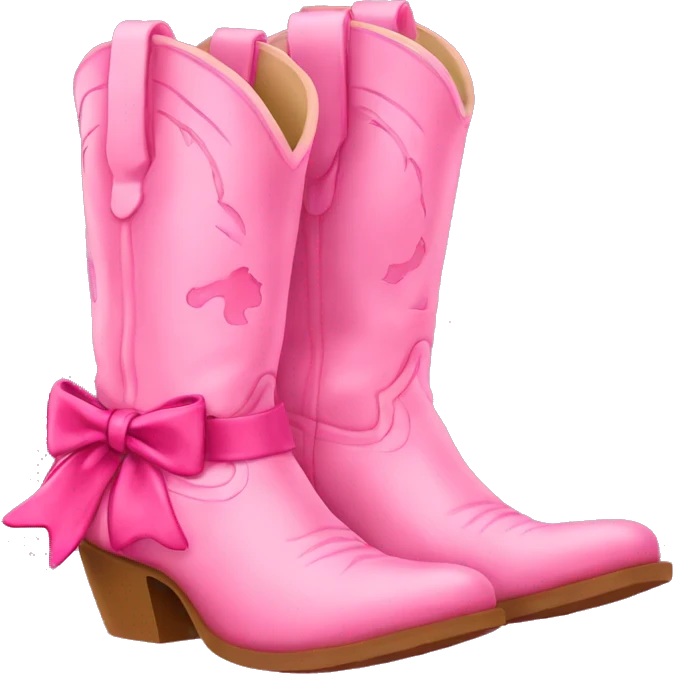 Pink Cowgirl boots with bows  emoji