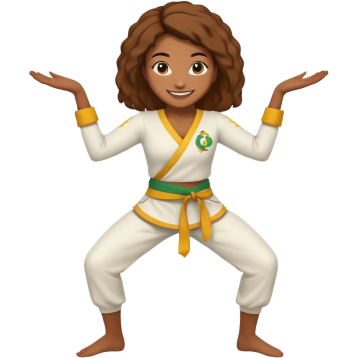 Mulher com roupa de capoeira emoji