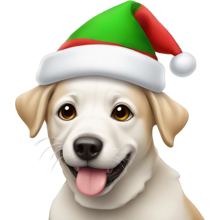 Dog in a Santa hat emoji