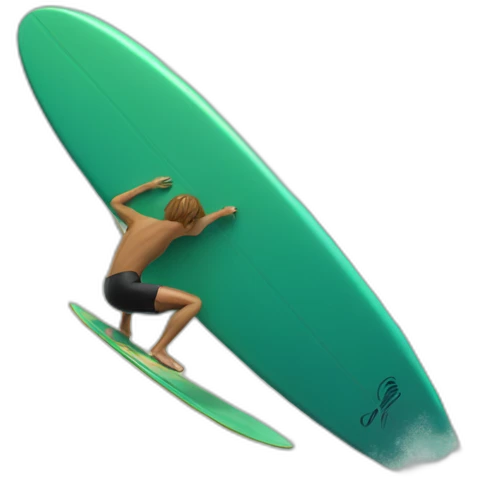 Chat sur une planche de surf emoji