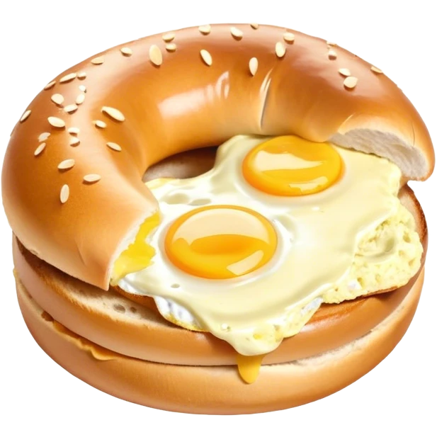 Scrambled egg on a bagel emoji