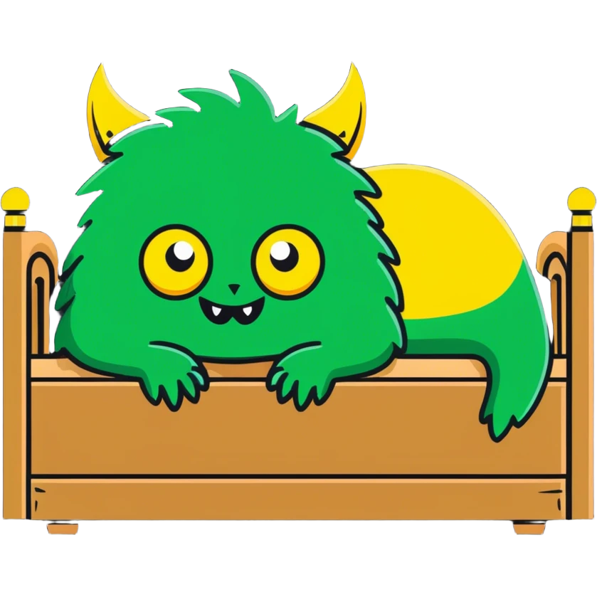 Scarey monster under a bed emoji